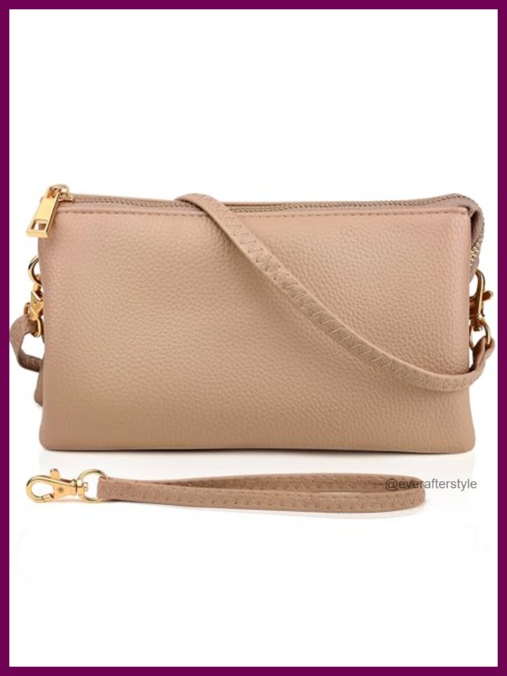Vegan Leather Convertible Crossbody Wristlet Clutch Purse for Women